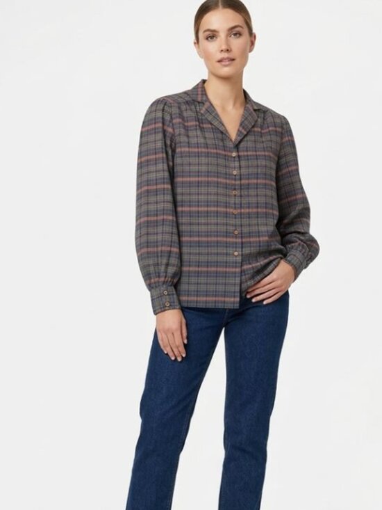 Albert Lewis Tops - Albert Lewis For Tudor Square Vintage-Retro Green Plaid Long Sleeve Shirt Size 8